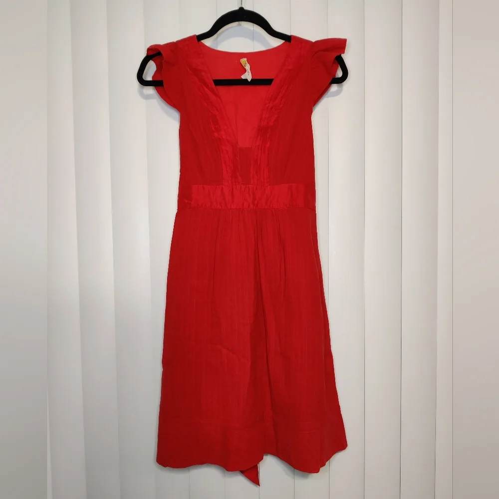 maeve by anthropologie red dress Maeve Sleeveless Swing Mini Dress